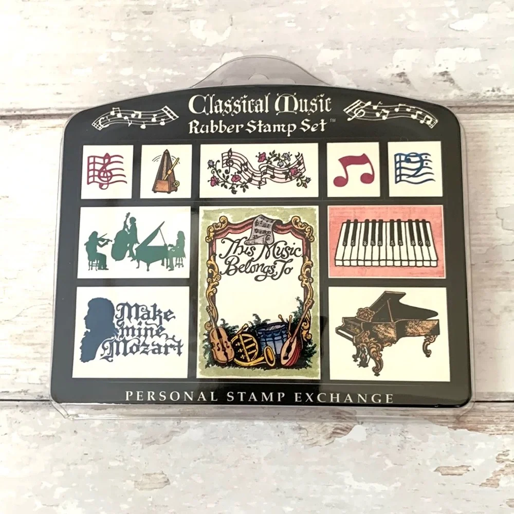 NEW! Classical Music Rubber Stamp Set 1993 Bundle Piano Musical Notes NWT